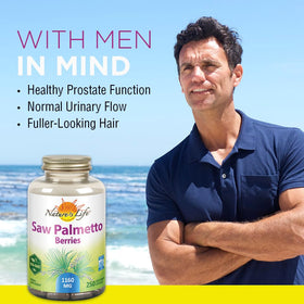 Nature's Life Baies de Saw Palmetto 1160 mg - étiquette avec ingrédients