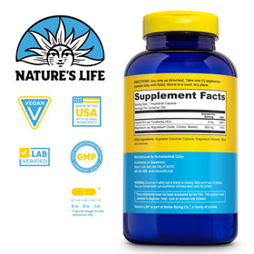 Nature's Life Magnésium 500 mg Citrate Malate Oxide capsules végétariennes