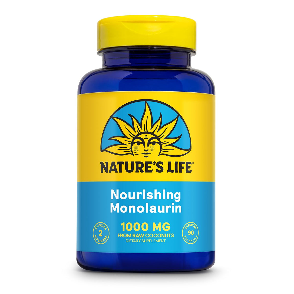 Nature's Life Monolaurin 1000 mg gélules végétariennes face avant