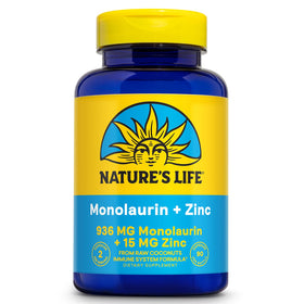 Nature's Life Monolaurin Plus Zinc flacon de 45 gélules végétariennes