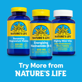 Nature's Life Niacinamide 500mg comprimés sur une table
