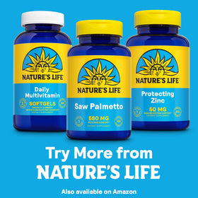 Nature's Life Saw Palmetto 580mg, capsules en gros plan