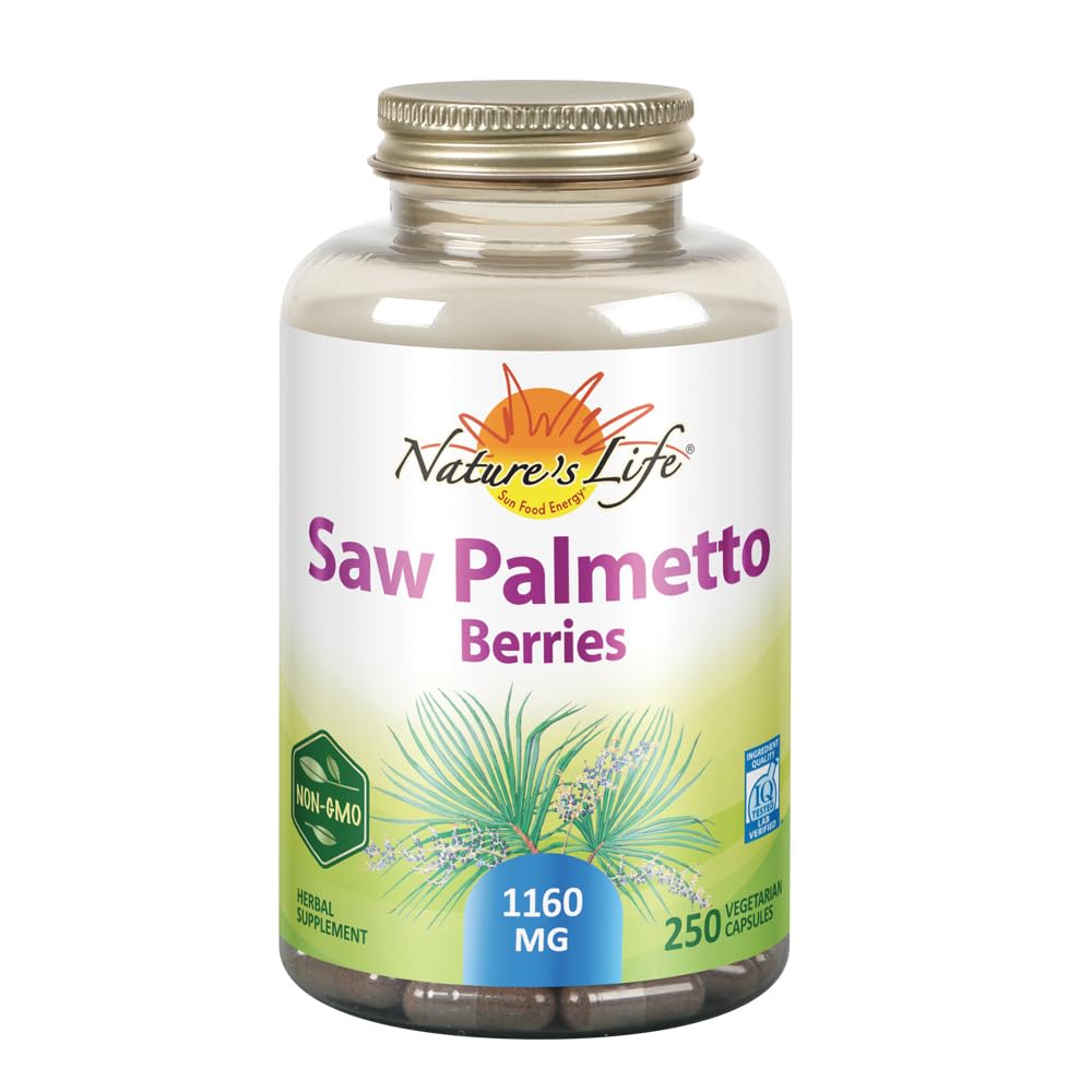 Nature's Life Saw Palmetto Berries 1160 mg capsules front view