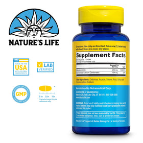 Nature's Life Vitamine B-2 250 mg comprimés côté