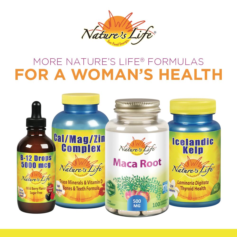Nature's Life Wild Yam 1000 mg sur une table avec des plantes