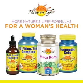 Nature's Life Wild Yam 1000 mg sur une table avec des plantes
