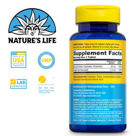 Nature's Life Zinc Chélaté 50mg - emballage et étiquette