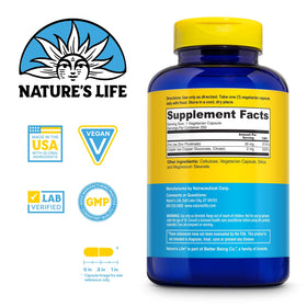 Nature's Life Zinc Picolinate 30 mg avec Cuivre, emballage et étiquette