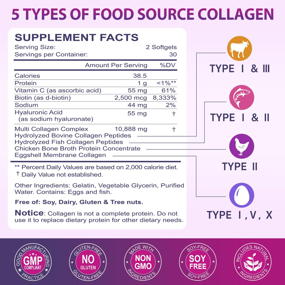 Nature's live Multi Collagen Peptides Softgel gélules sur un bureau