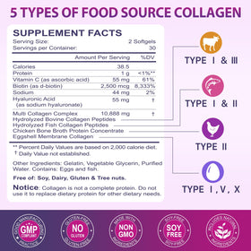 Nature's live Multi Collagen Peptides Softgel with biotin and vitamin C