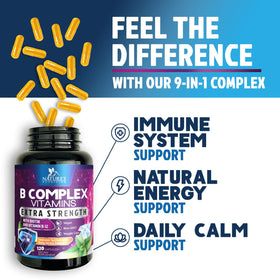 Nature's Nutrition B Complex avec une cuillère doseuse