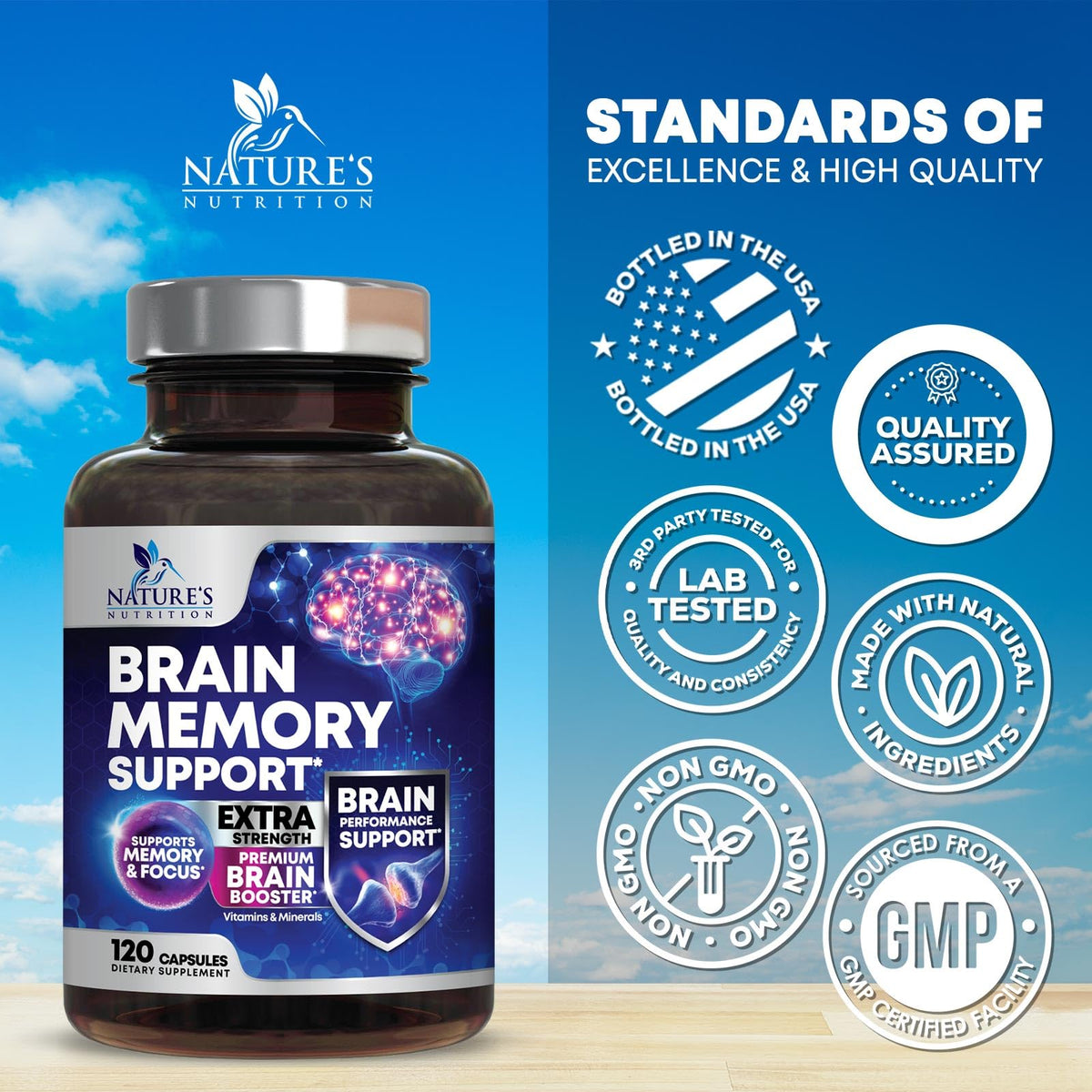 Nature's Nutrition boîte de 120 capsules de complément mémoire