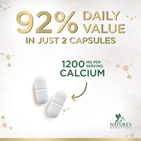Nature's Nutrition Calcium 1200 mg avec Vitamine D3 - flacon ouvert