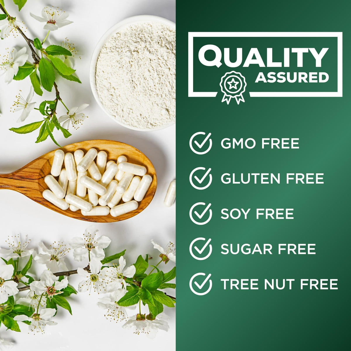 Nature's Nutrition Collagène Multi Capsules, capsules sur une cuillère
