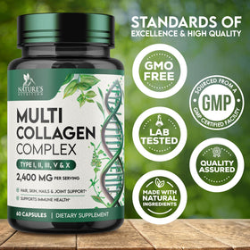 Nature's Nutrition Collagène Multi Capsules, prise de capsules dans une main