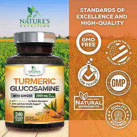 Nature's Nutrition Complément Alimentaire Curcuma 240 Capsules avec des ingrédients naturels