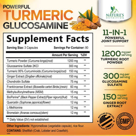 Nature's Nutrition Complément Alimentaire Curcuma 240 Capsules avec étiquette