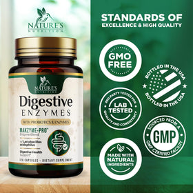 Nature's Nutrition Complément Alimentaire Multi-Enzymes - capsules sur une surface
