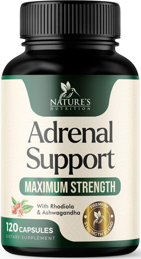 Nature's Nutrition Complément Alimentaire Soutien Surrénalien 120 Capsules vue de face