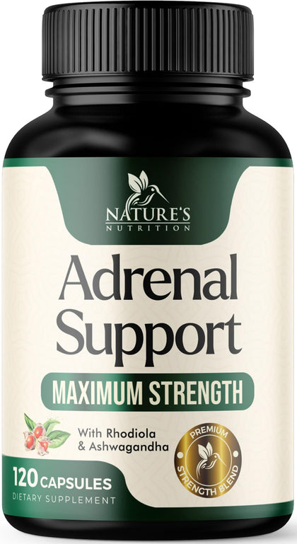Nature's Nutrition Complément Alimentaire Soutien Surrénalien 120 Capsules vue de face