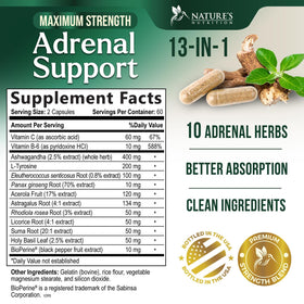 Nature's Nutrition Complément Alimentaire Soutien Surrénalien 120 Capsules emballage