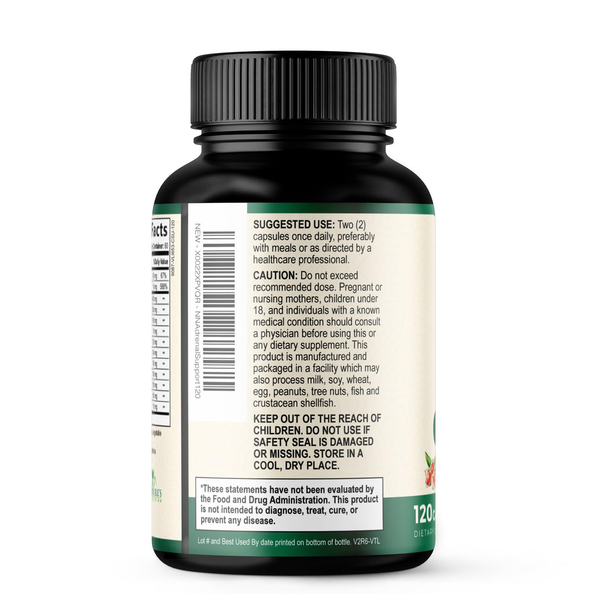 Nature's Nutrition Complément Alimentaire Soutien Surrénalien 120 Capsules en gros plan