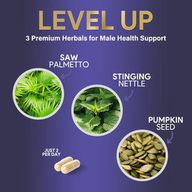 Nature's Nutrition Compléments alimentaires Prostate 3X avec capsules à côté