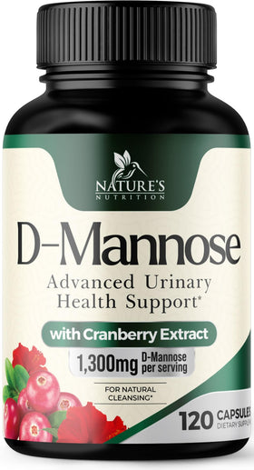 Nature's Nutrition D-Mannose 1300 mg capsules front view