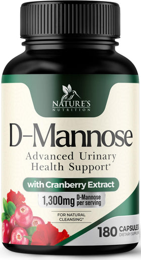 Nature's Nutrition D-Mannose 1300 mg gélules avec extrait de canneberge