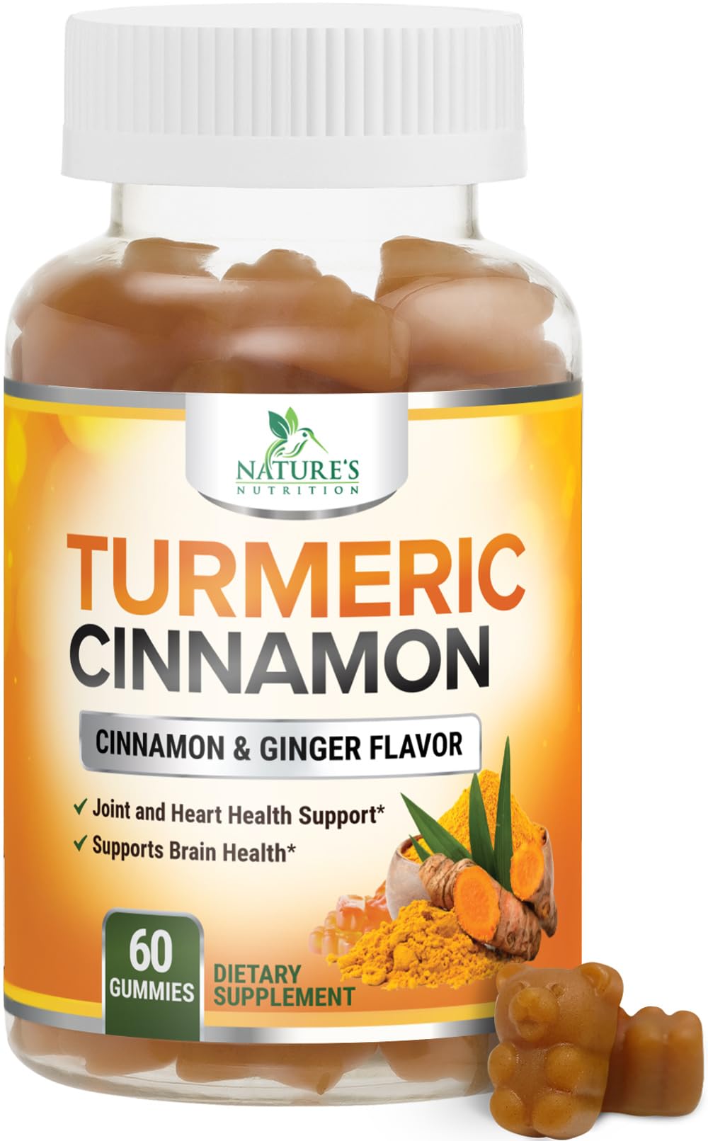 Nature's Nutrition gélifiés au curcuma 95% curcuminoïdes vue de face