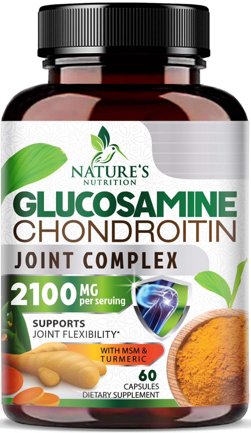 Nature's Nutrition Glucosamine Chondroitin MSM 60 capsules avant