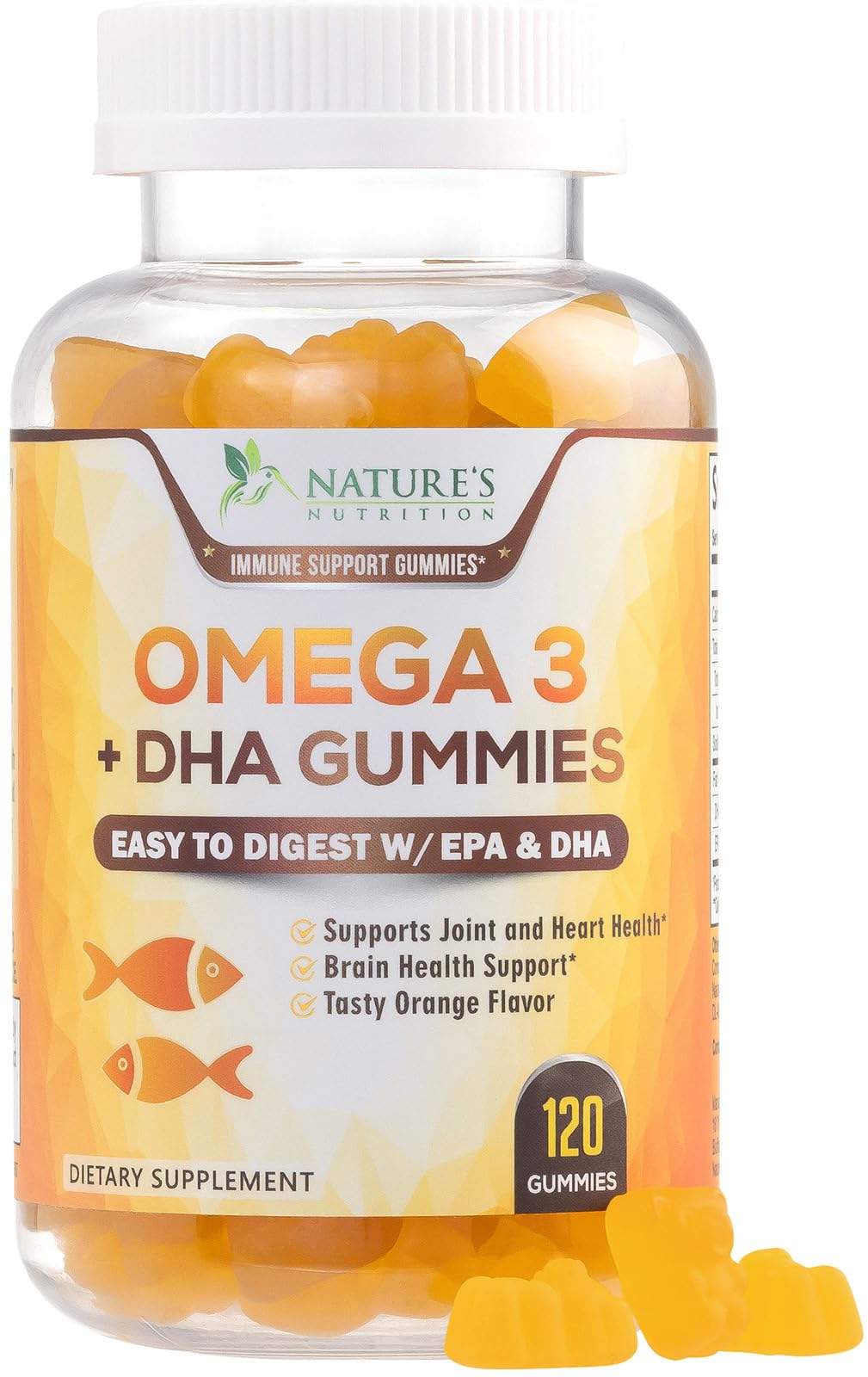 Nature's Nutrition Gommes Omega 3 120 Gummies devant l'emballage