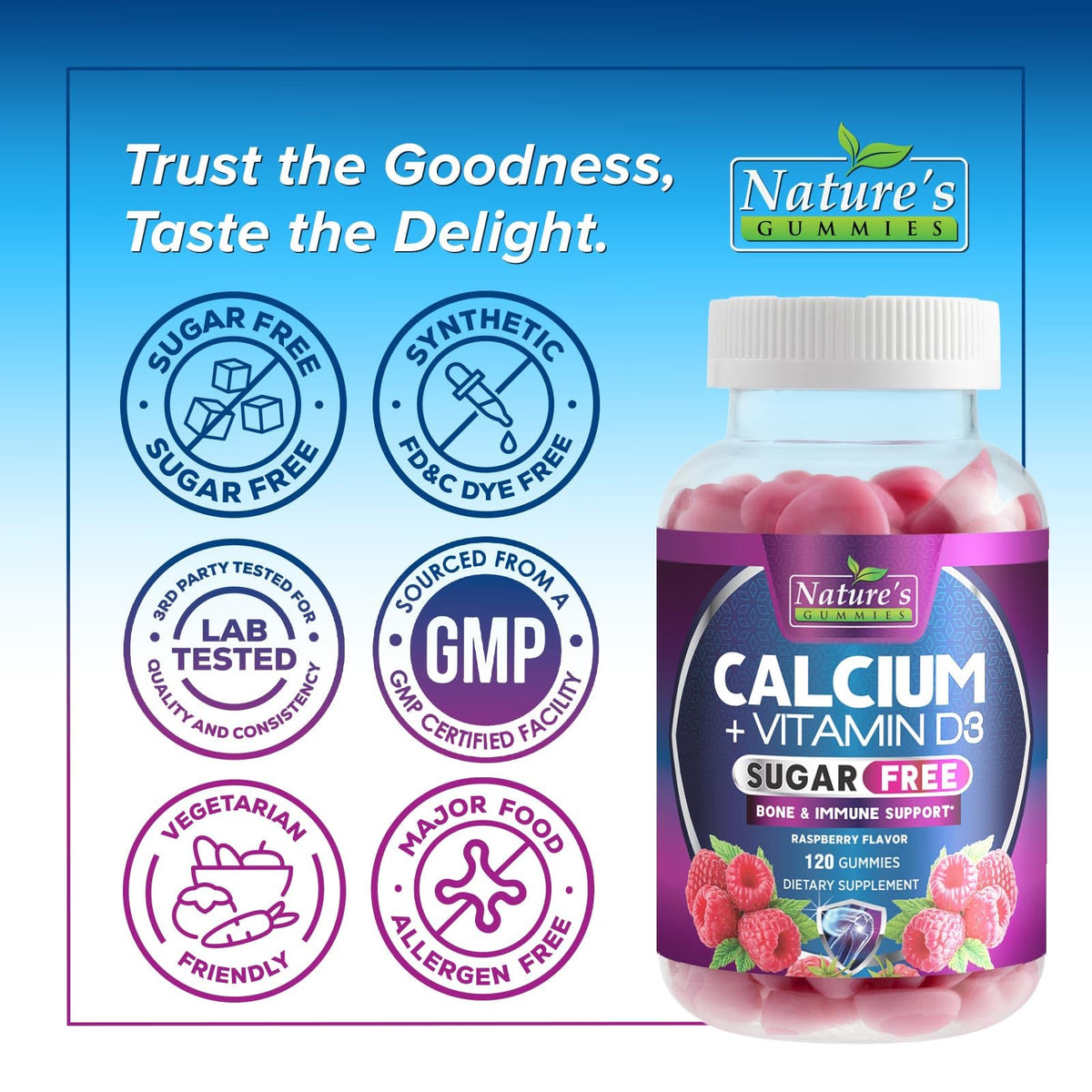 Nature's Nutrition Gummies Calcium SANS Sucre gummies en main