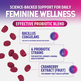 Nature's Nutrition Gummies Probiotiques Femmes Cranberry - contenu des gummies