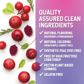 Nature's Nutrition Gummies Probiotiques Femmes Cranberry - gummies sur une table