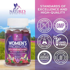 Nature's Nutrition Gummies Probiotiques Femmes Cranberry - prise d'une gummy