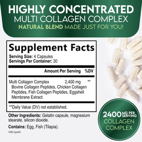 Nature's Nutrition Multi Collagène 120 Capsules vue de dos