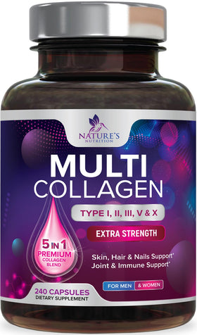 Nature's Nutrition Multi Collagène 240 capsules vue avant
