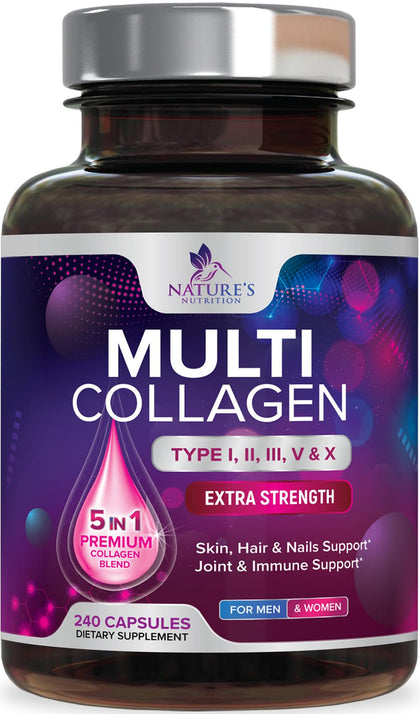 Nature's Nutrition Multi Collagène 240 capsules vue avant