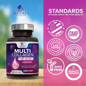 Nature's Nutrition Multi Collagène capsules avec étiquette