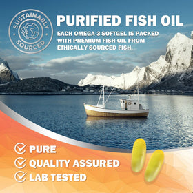 Nature's Nutrition Omega 3 Huile de Poisson 2400mg gélules bottle cap