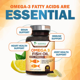 Nature's Nutrition Omega 3 Huile de Poisson 2400mg gélules lifestyle scene