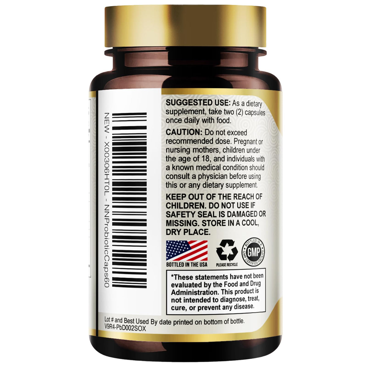 Nature's Nutrition Probiotiques 100 Milliards CFU 60 Capsules dans un environnement de cuisine