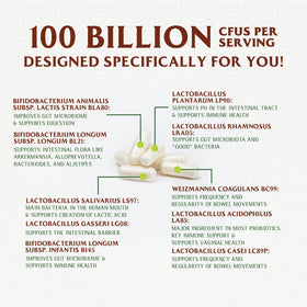 Nature's Nutrition Probiotiques 100 Milliards CFU 60 Capsules ouvertes
