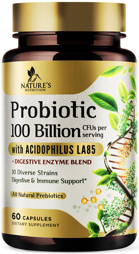Nature's Nutrition Probiotiques 100 Milliards CFU 60 Capsules vue avant