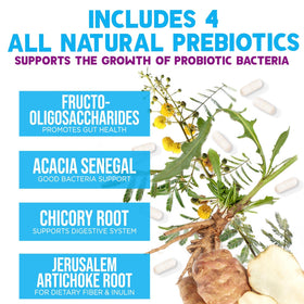 Nature's Nutrition Probiotiques, capsules sur une table en bois