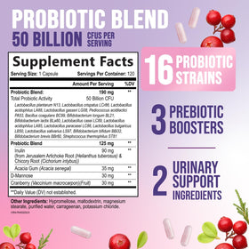 Nature's Nutrition Probiotiques Femmes 120 Capsules avec étiquette