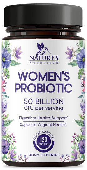 Nature's Nutrition Probiotiques Femmes 50 Milliards CFU 120 Capsules vue de face