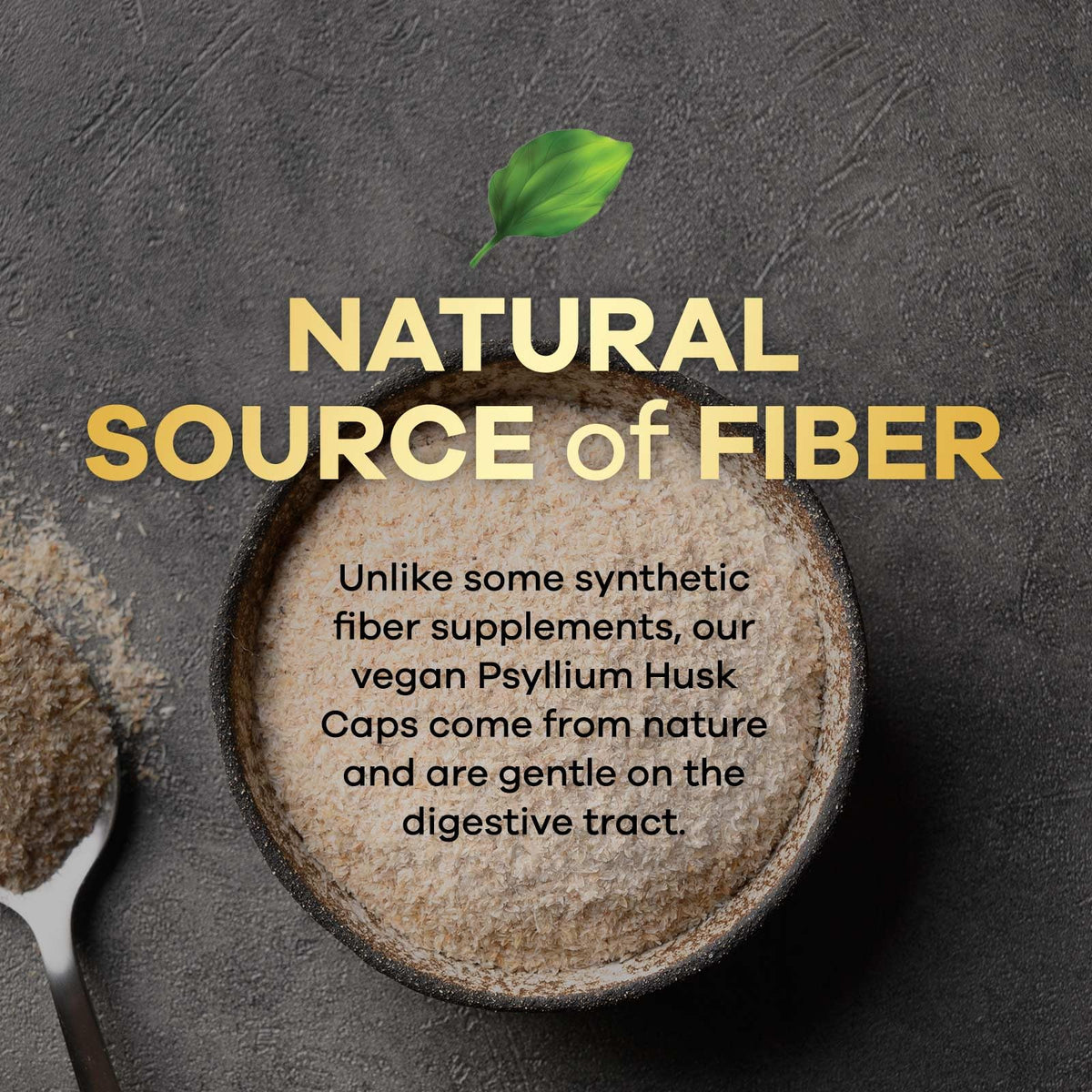 Nature's Nutrition Psyllium Husk Powder 2000mg capsules with measuring spoon