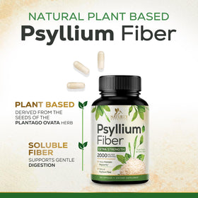 Nature's Nutrition Psyllium Husk Powder 2000mg side view of bottle